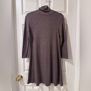 American Eagle Outfitters A-Line Dress in a Heathered Brown Size Small